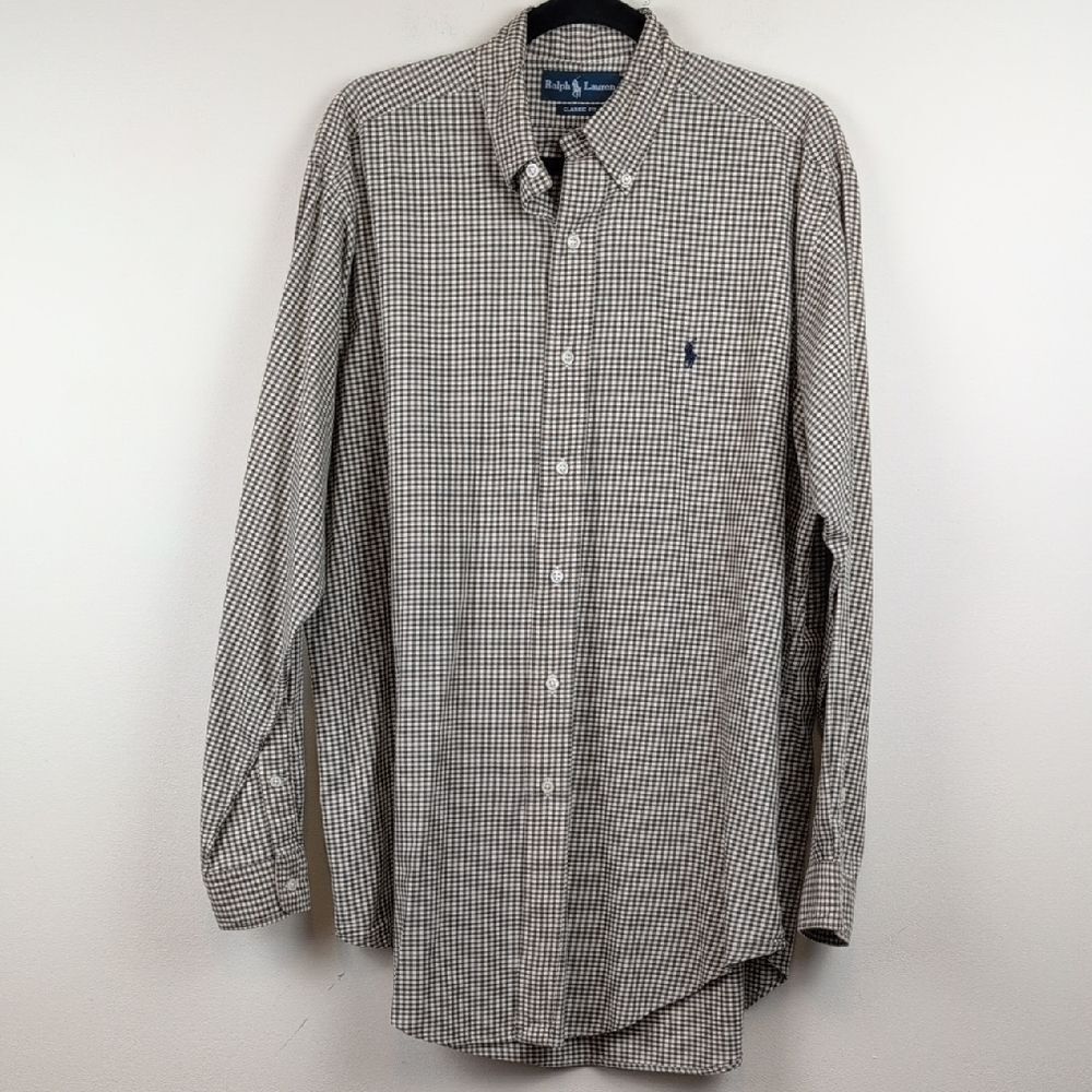 Ralph Lauren Men's Classic Fit Button Down Check Shirt Size M Classic Preppy